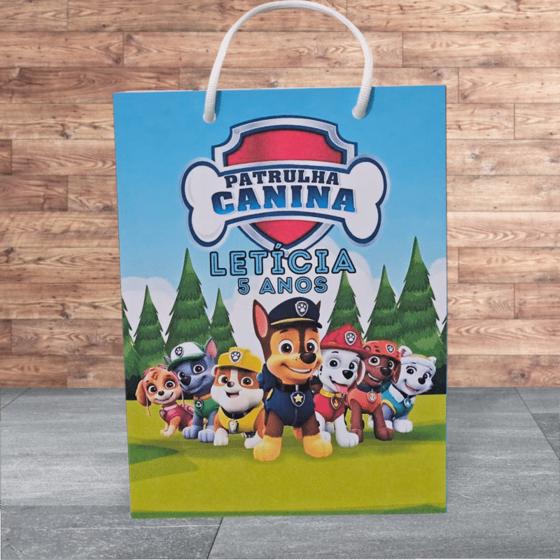 Sacola personalizada para festa infantil 16x21x4,5cm